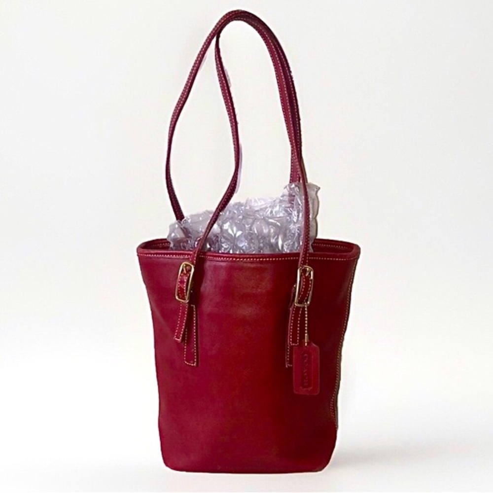 COACH Vintage Red Leather Tote Legacy Day Bag 9803